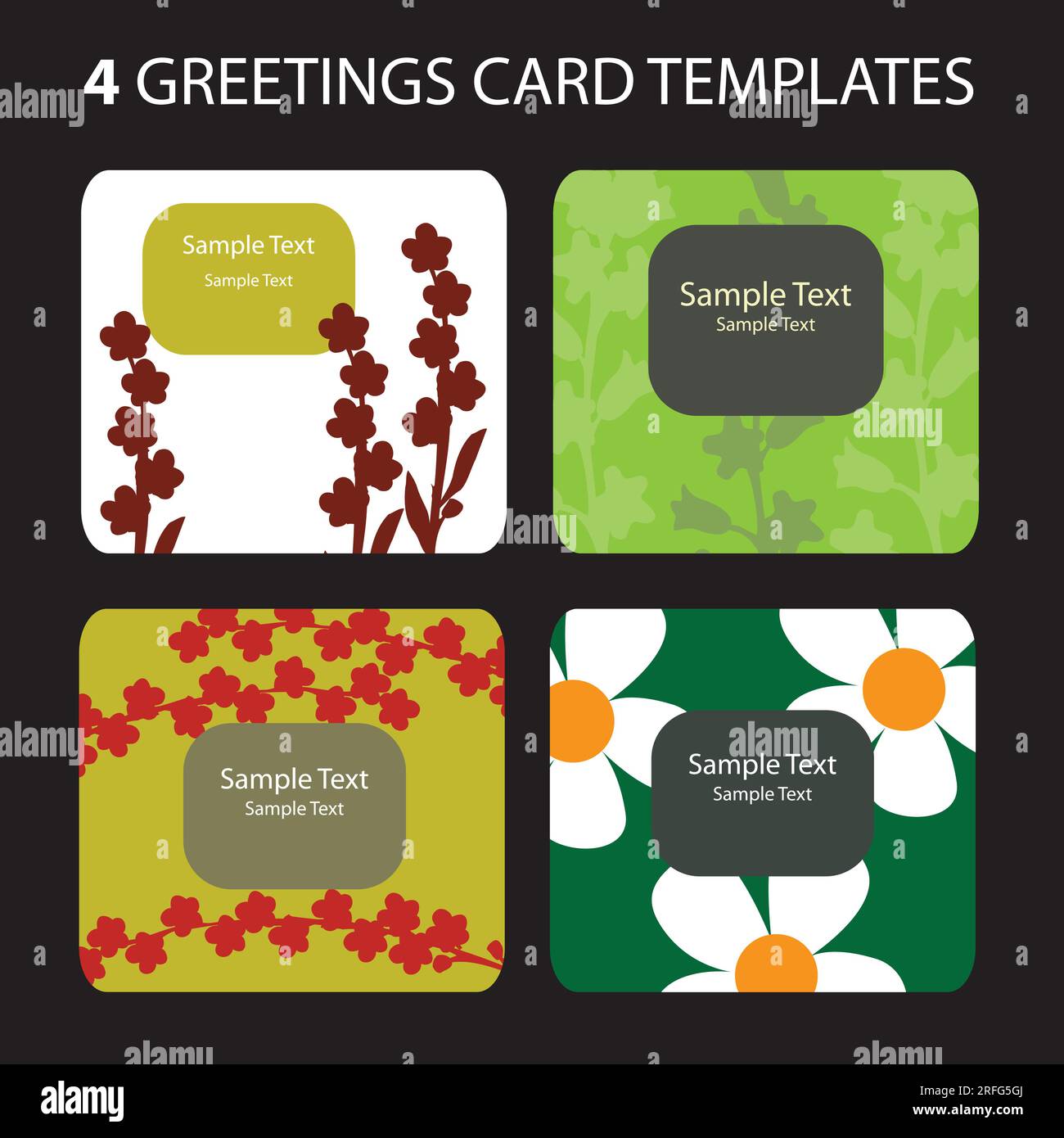 4 Greetings Card Templates Stock Vector Image & Art - Alamy