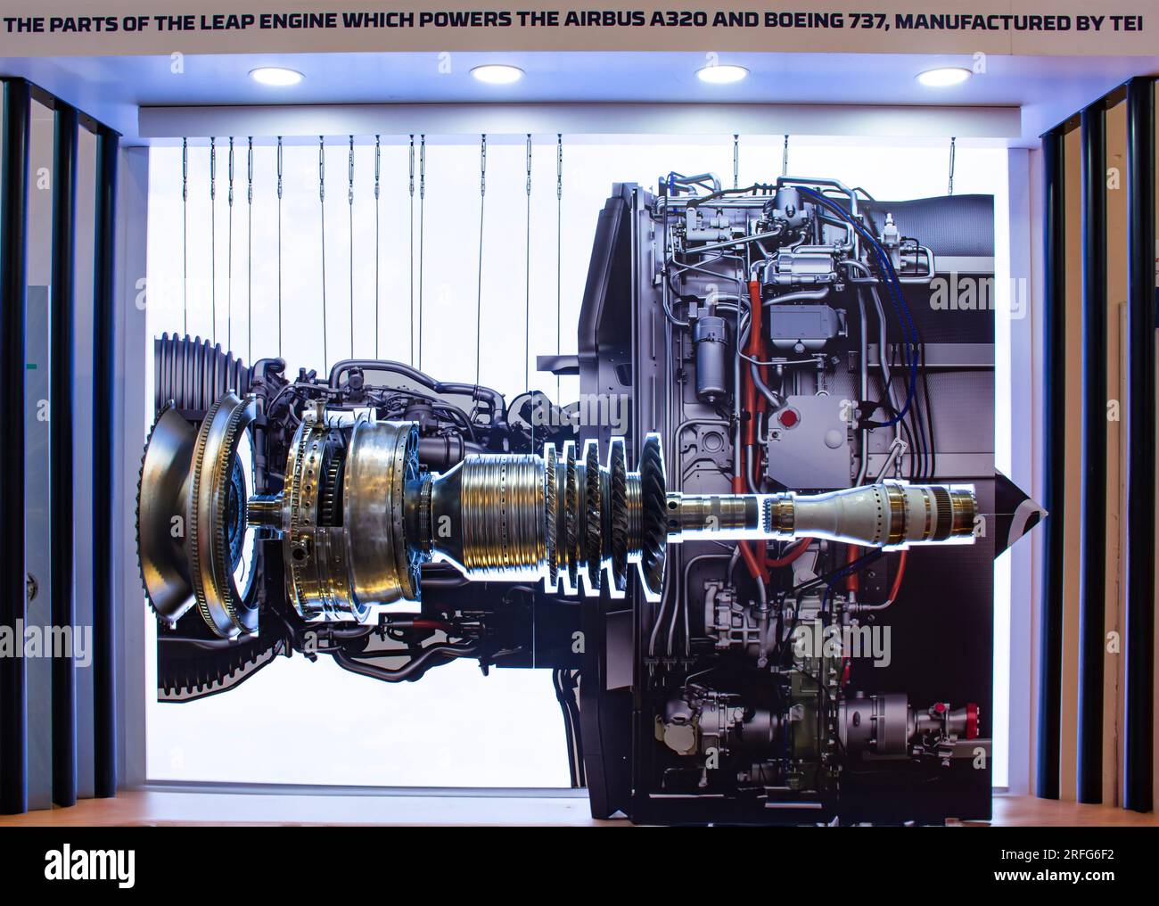The leap Engine which powers the Aibus A320 and boeing 737 Manifactured by Tei at idef 2023 Stock Photo