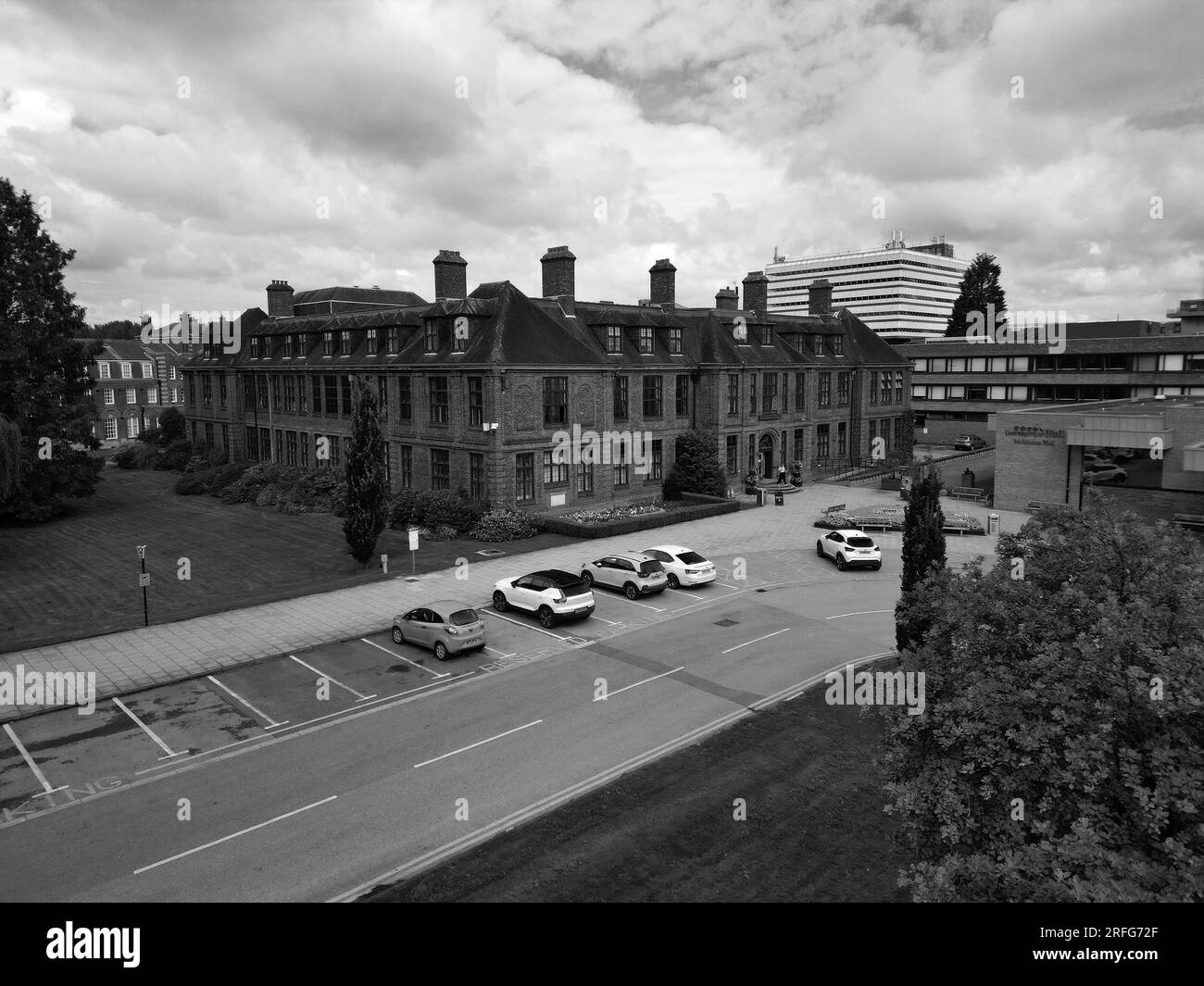 Aerial view of university of Hull Campus, Cottingham road, Kingston upon Hull Stock Photo