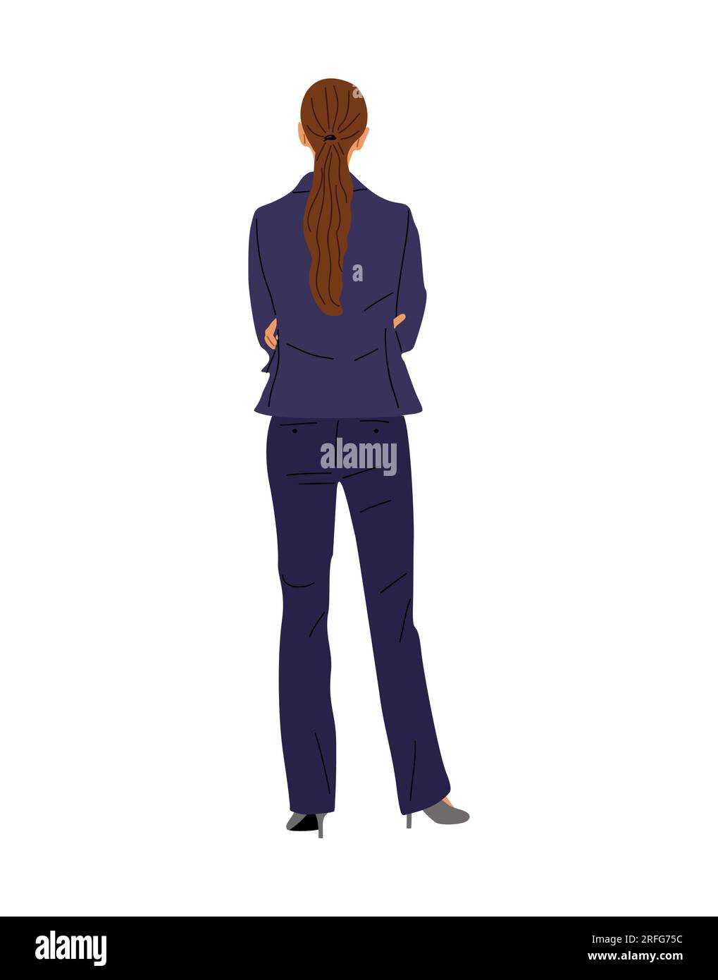 Business woman Standing Back View vector isolated Stock Vector Image