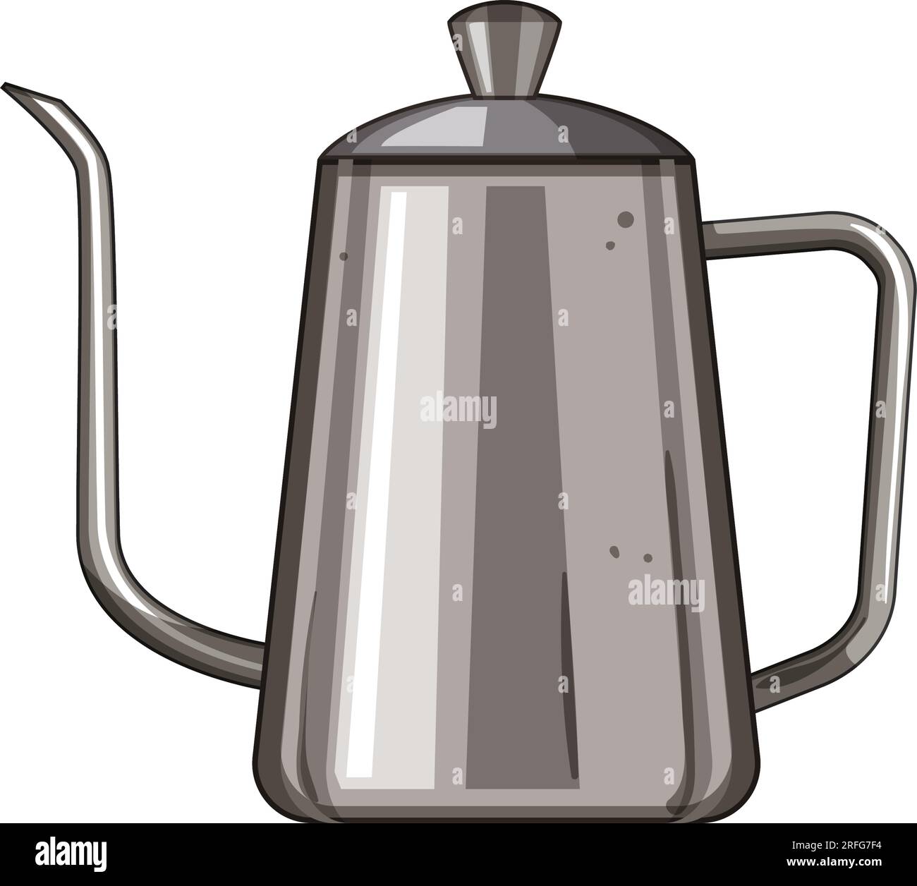 water steel drip kettle cartoon vector illustration Stock Vector