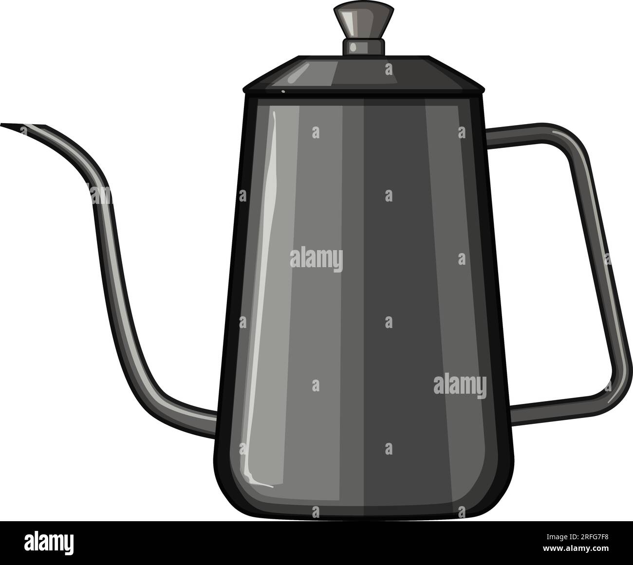 coffee steel drip kettle cartoon vector illustration Stock Vector