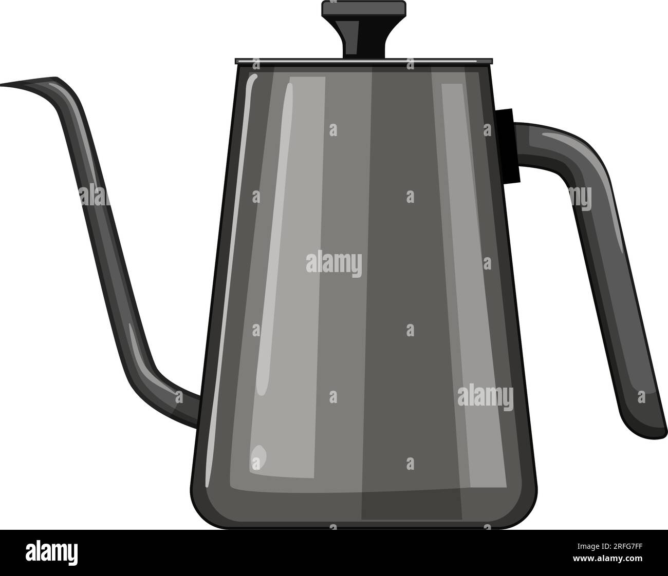 cup steel drip kettle cartoon vector illustration Stock Vector