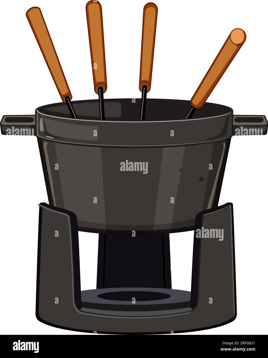 swiss fondue cheese cartoon vector illustration Stock Vector Image