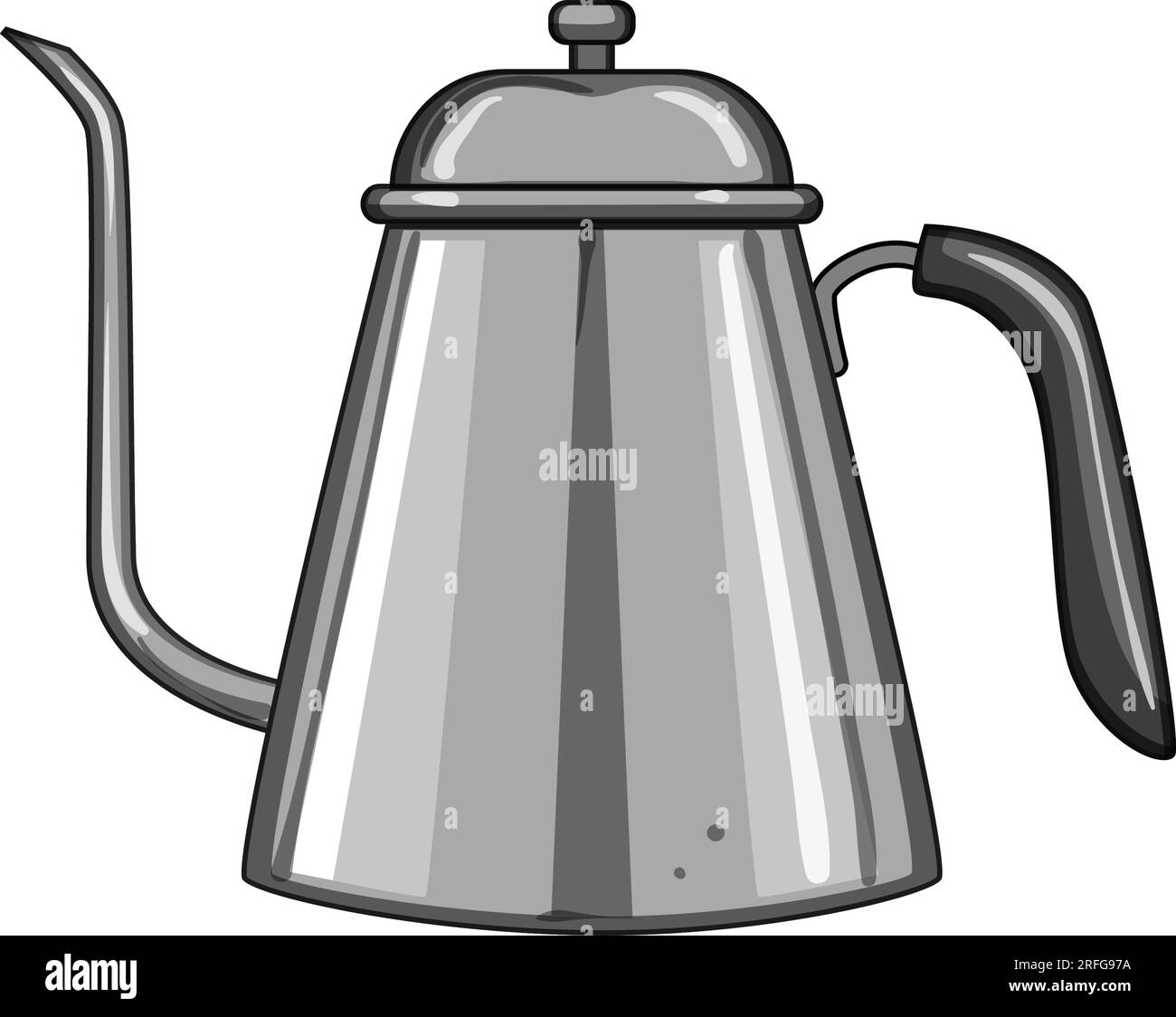 tea steel drip kettle cartoon vector illustration Stock Vector