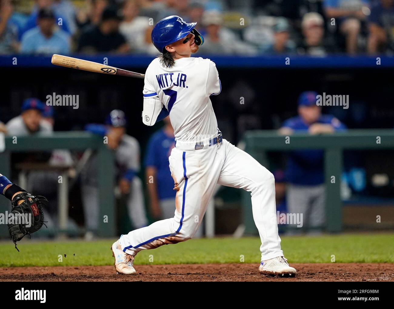 AUG 02, 2023: Kansas City Royals Shortstop Bobby Witt Jr. (7) Watches A ...