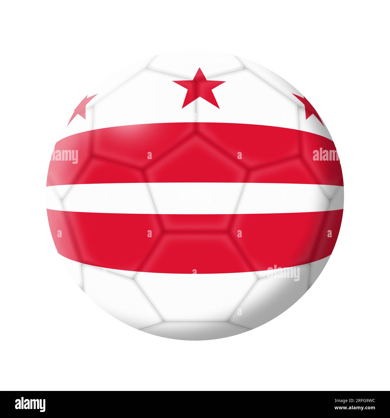 Washington DC soccer ball with clipping path 3d illustration Stock ...