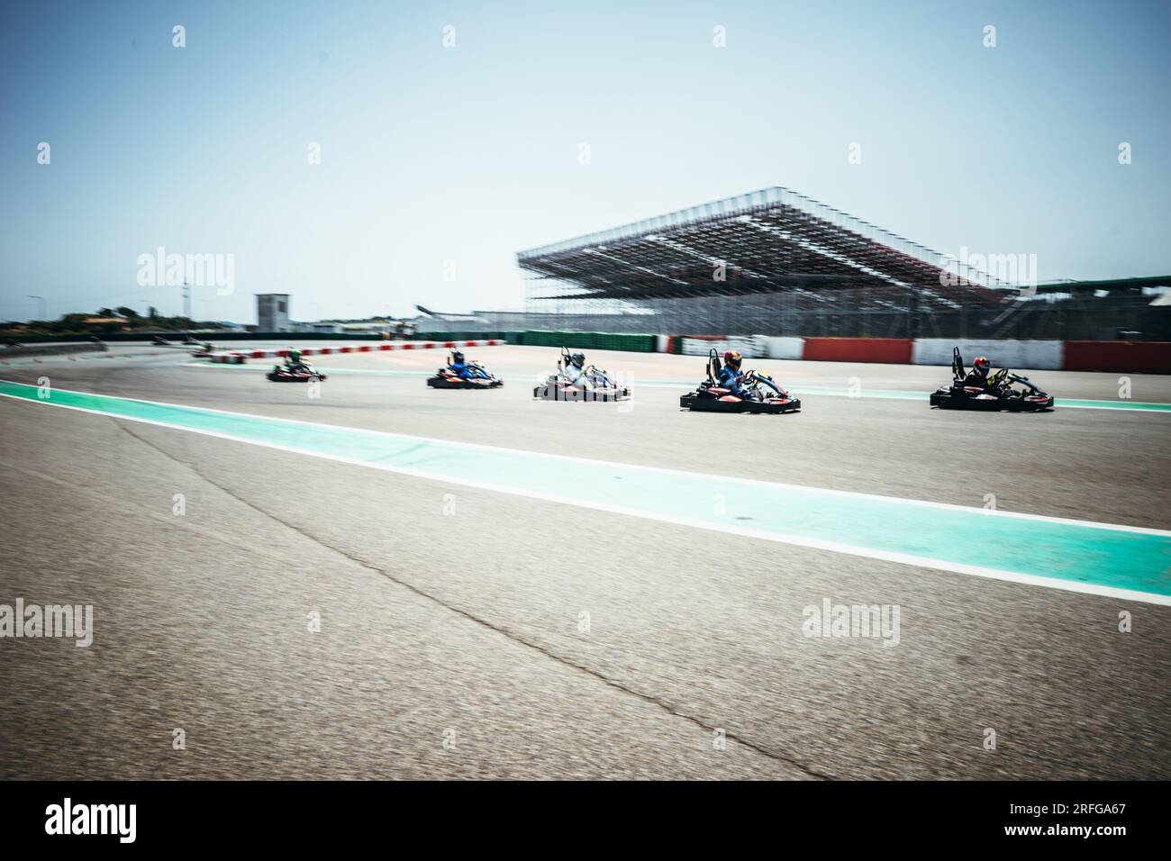 gokart race, speed competition, Italian pilots, misano circuit Stock Photo Alamy
