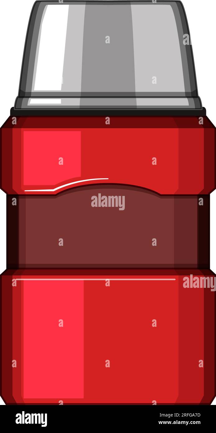 reusable thermos bottle cartoon vector illustration Stock Vector Image