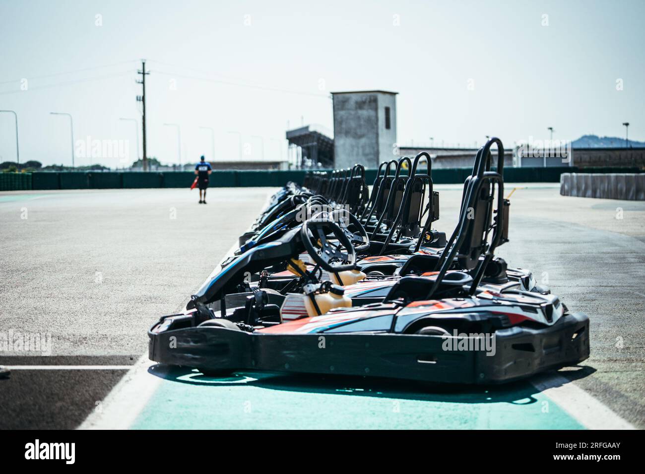 gokart race, speed competition, Italian pilots, misano circuit Stock Photo Alamy