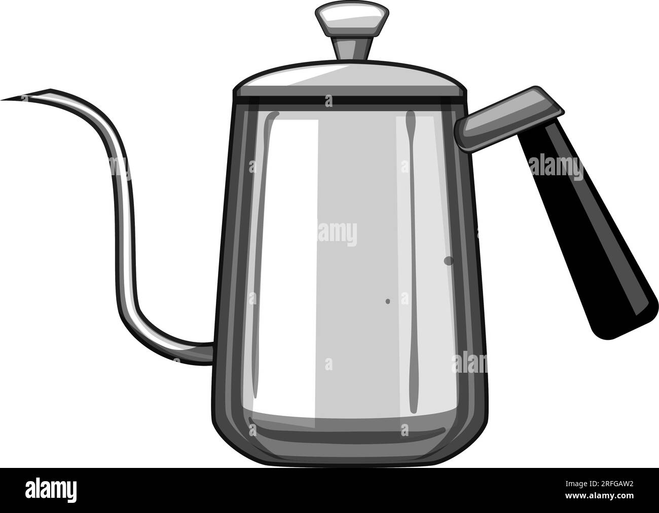 electric steel drip kettle cartoon vector illustration Stock Vector