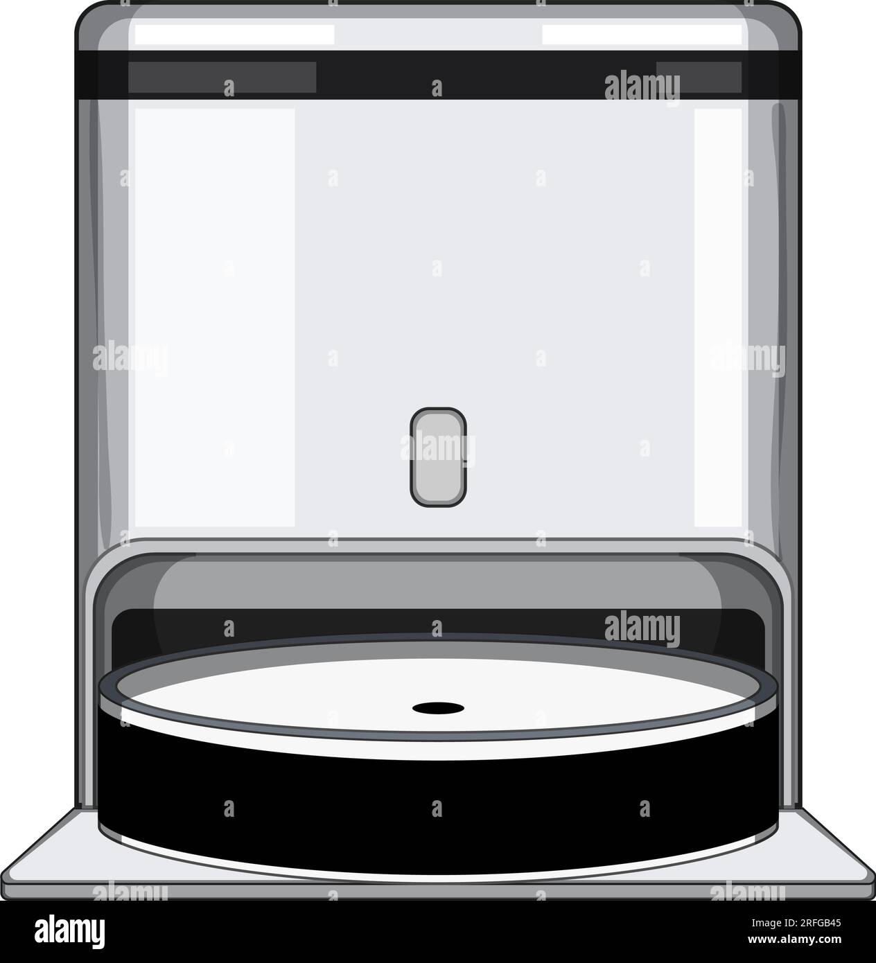 black robot vacuum cleaner cartoon vector illustration Stock Vector ...