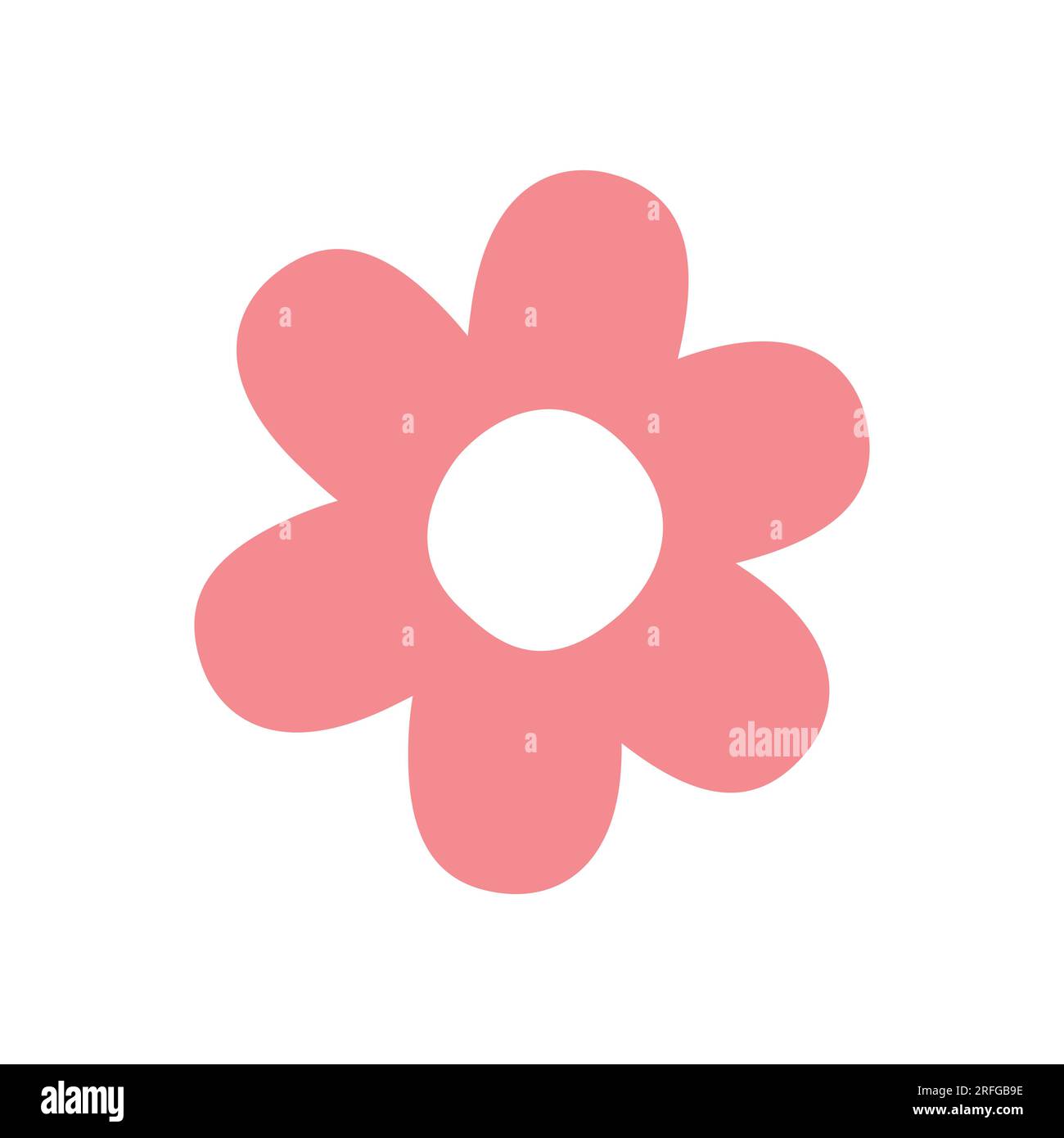 Vector hand drawn flat flower isolated on white background Stock Vector ...