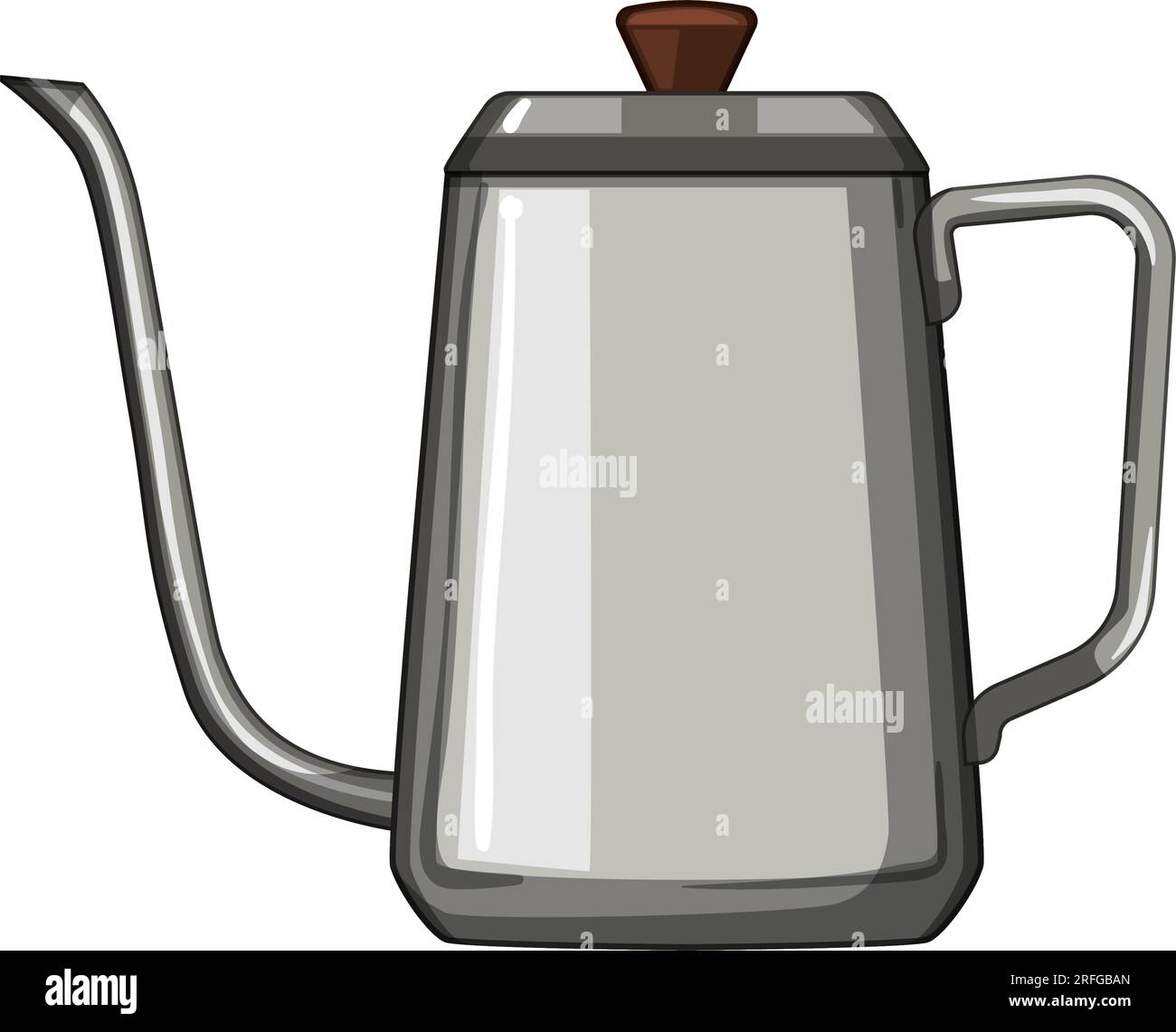 kitchen steel drip kettle cartoon vector illustration Stock Vector