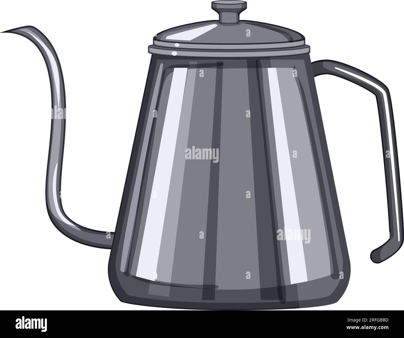 stainless steel drip kettle cartoon vector illustration Stock Vector