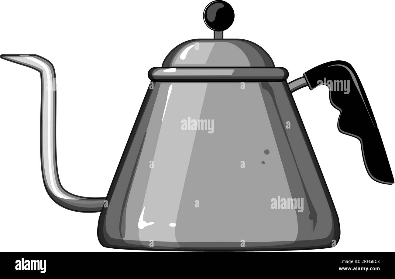 metal steel drip kettle cartoon vector illustration Stock Vector