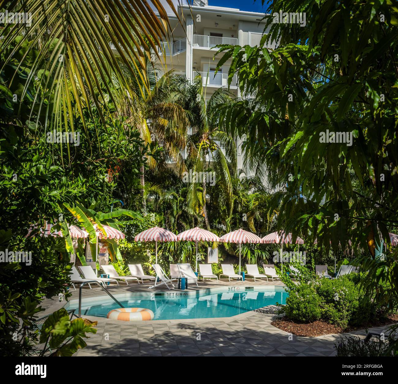 Grand Cayman, Cayman Islands, June 26th 2023, view of the swimming pool at Miss Pipers