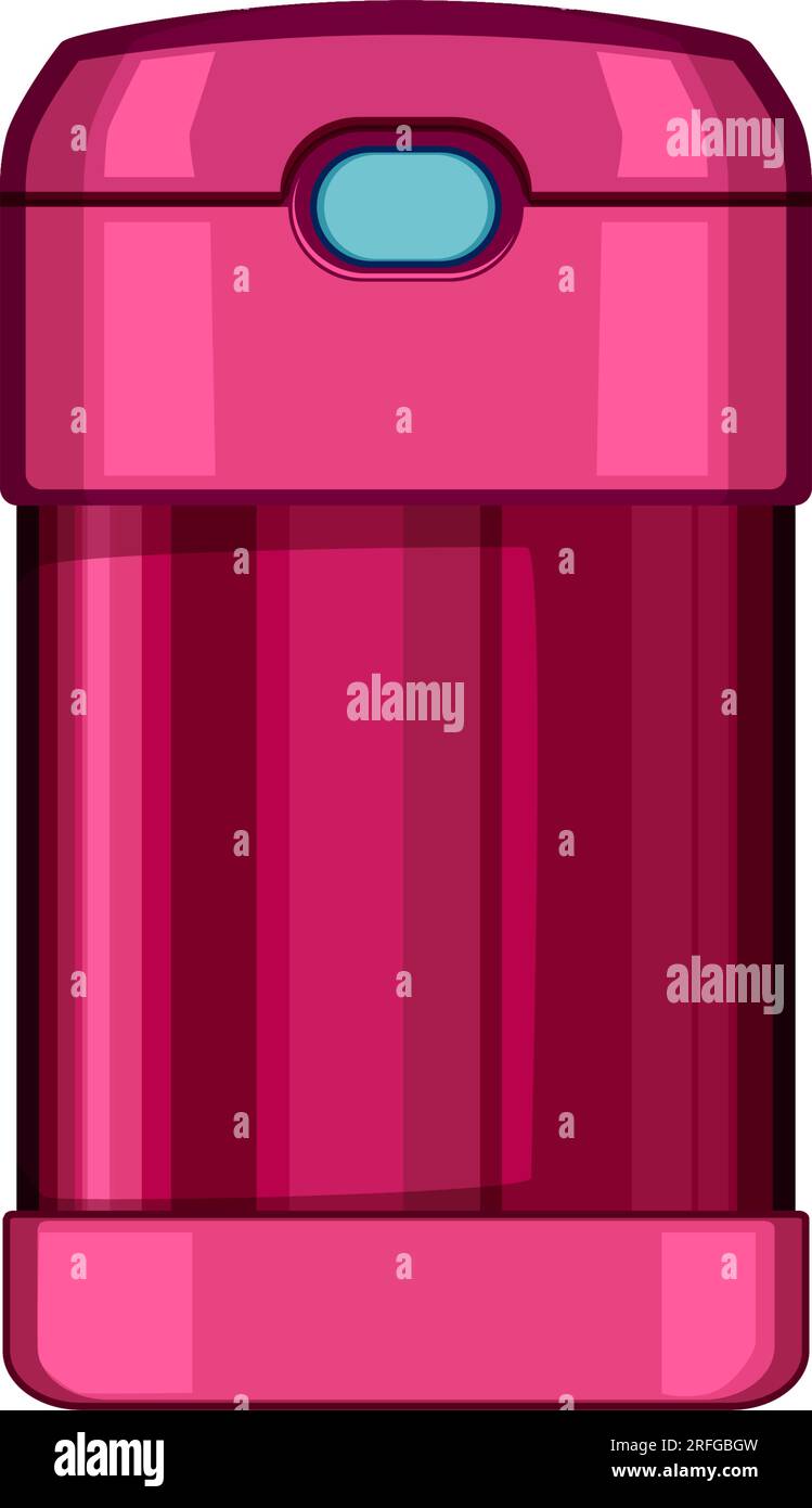 steel thermos bottle cartoon vector illustration Stock Vector Image