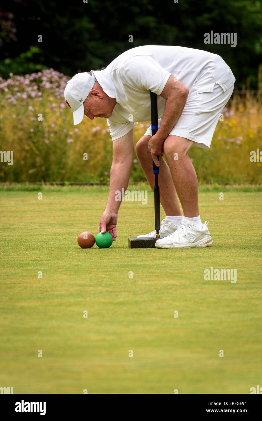David Druiett Canada playing in the Association Croquet World Championship London 2023 Stock