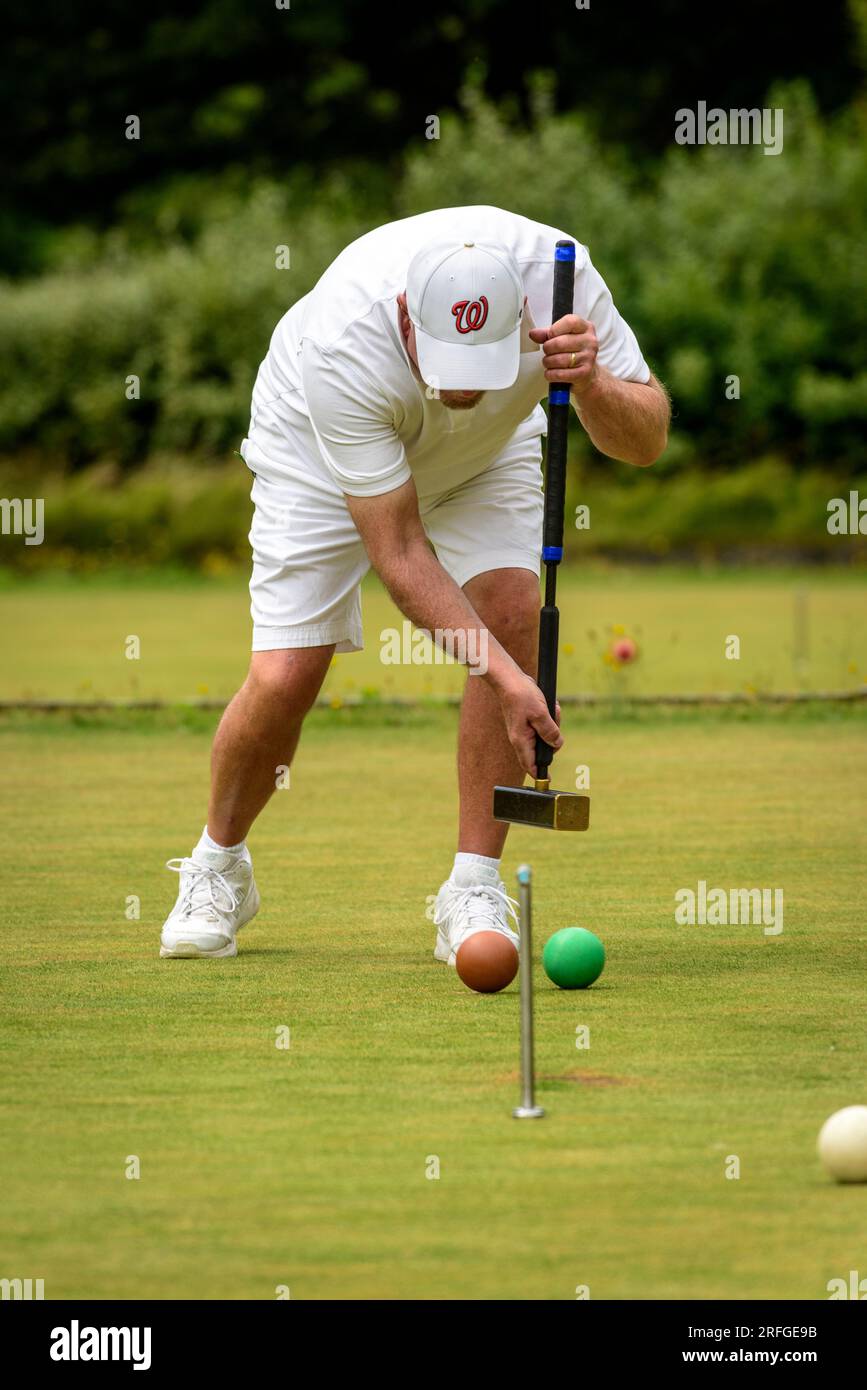David Druiett Canada playing in the Association Croquet World Championship London 2023 Stock