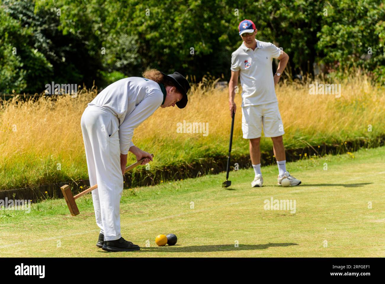 Callum Hyland Australia playing Nick Parish England in the Association Croquet World