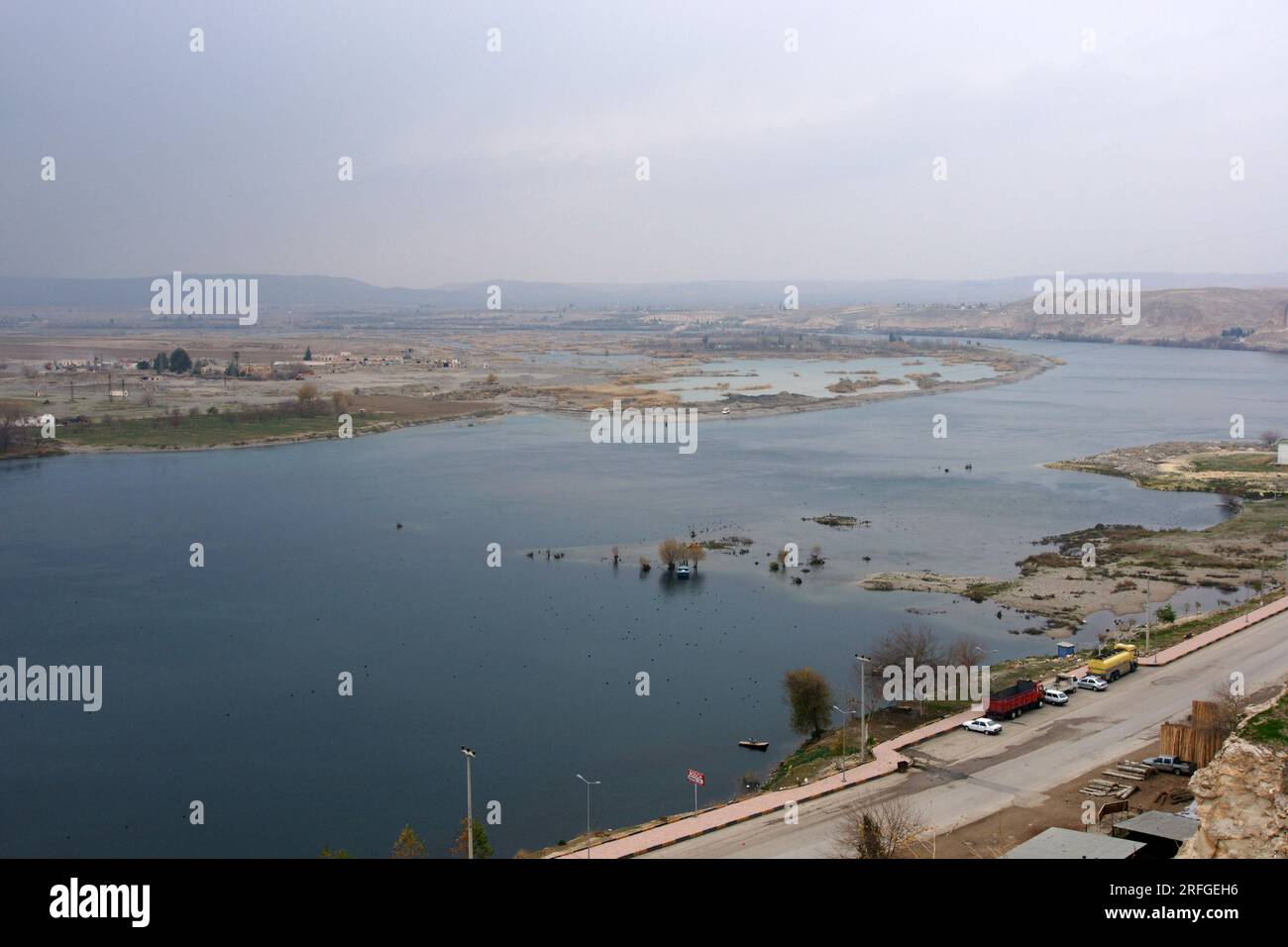 The Firat River is the longest river in Turkey and South Asia Stock