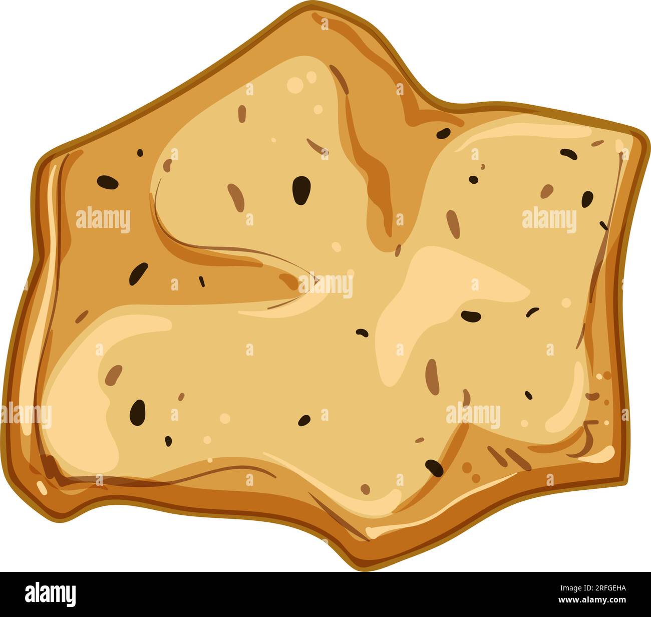 bread cracker biscuit cartoon vector illustration Stock Vector Image