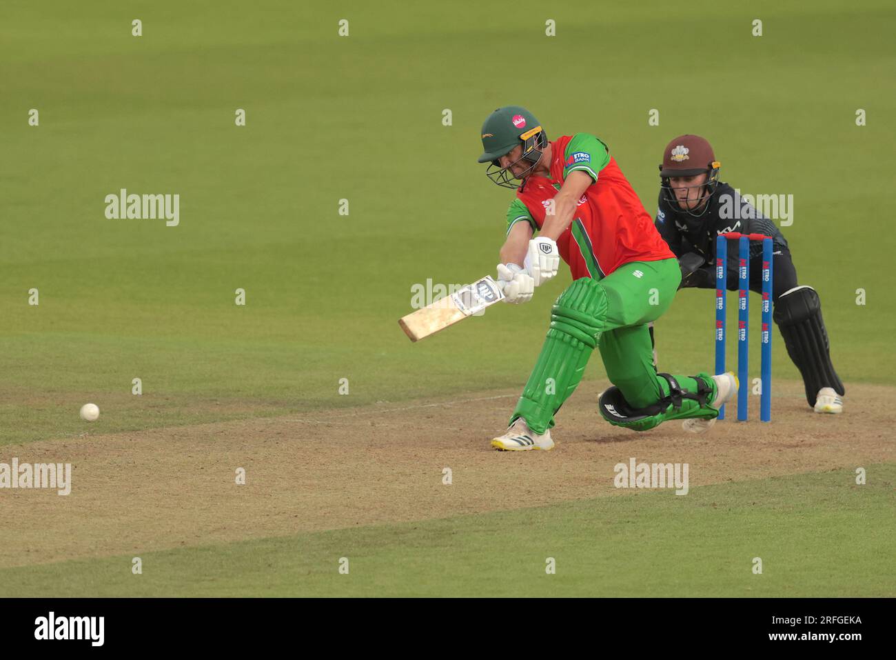 London, UK. 3rd Aug, 2023. Leicestershire's Peter Handscomb batting as Surrey take on Leicestershire in the Metro Bank One-Day Cup at the Kia Oval. Credit: David Rowe/Alamy Live News Stock Photo