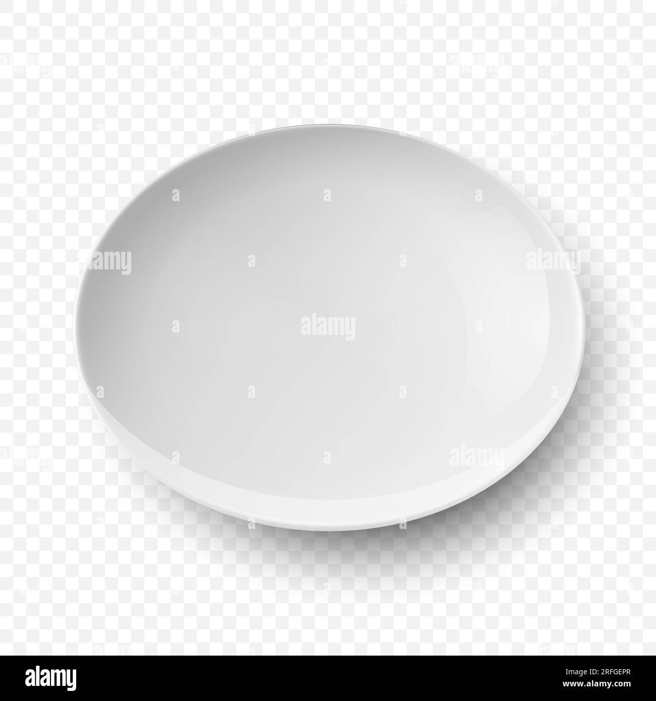 Vector 3d Realistic White Empty Porcelain, Ceramic Plate Icon Closeup ...