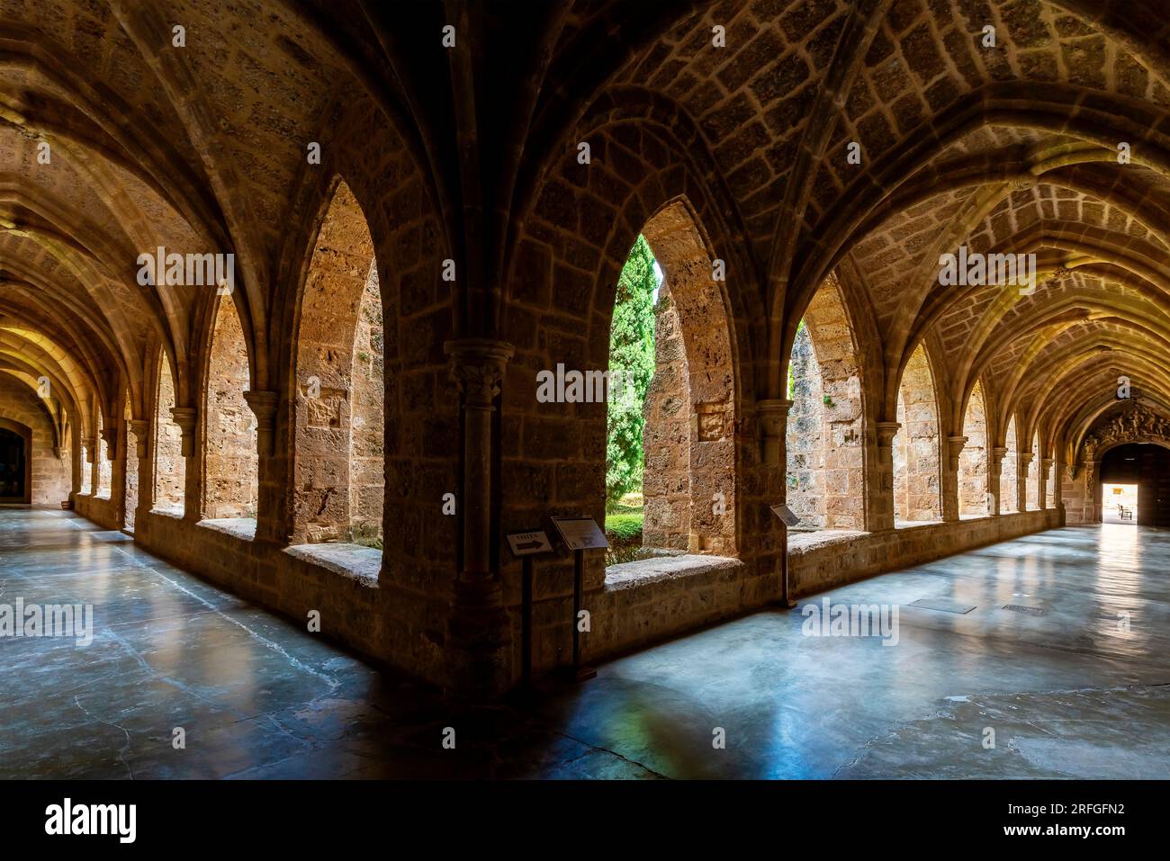 Abbey church of Santa Maria (Monasterio de Piedra) was built in Gothic style between 1262 and 1350 The architectural style of Spanish-Languedocian chu Stock Photo