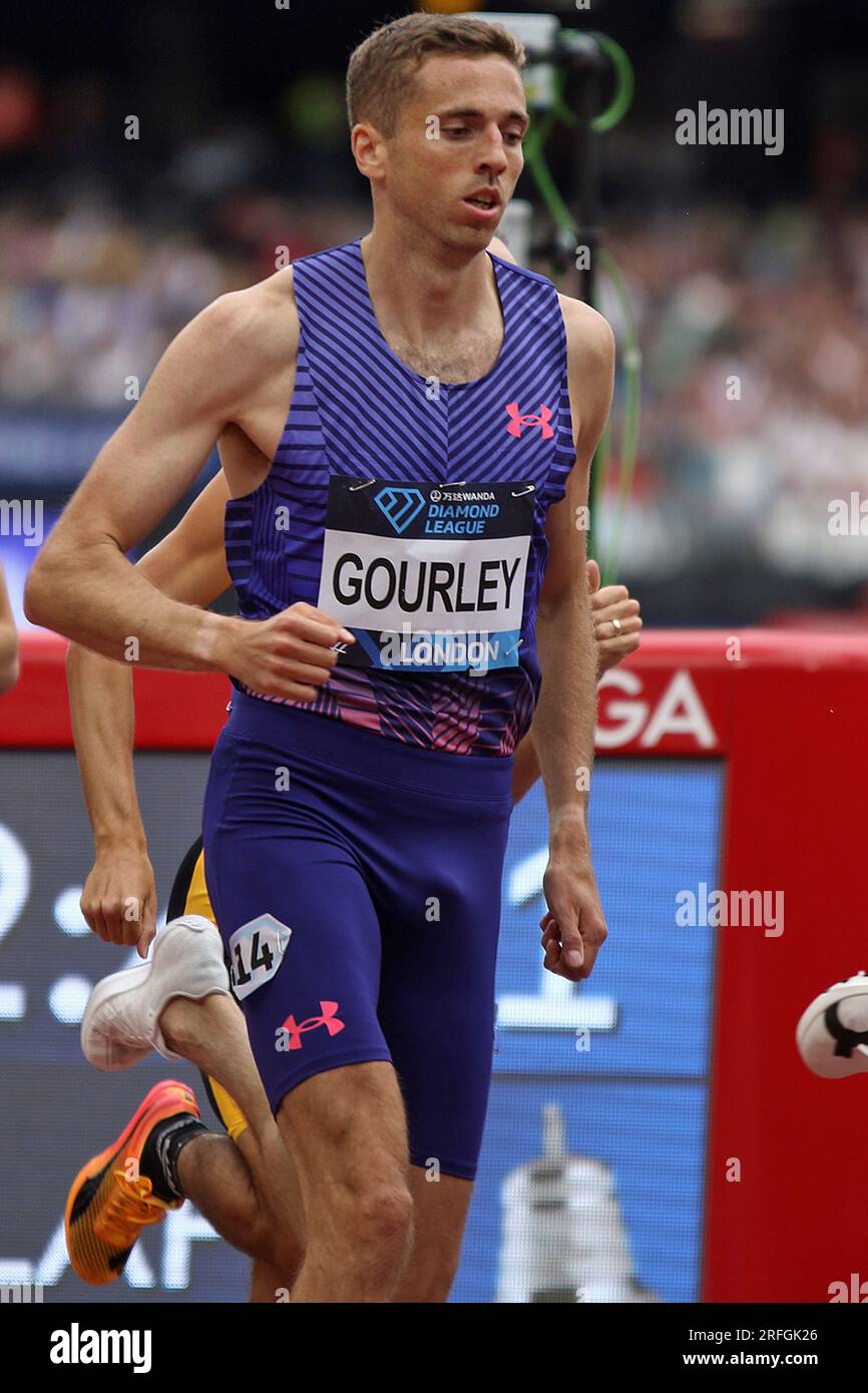Neil GOURLEY of Great Britain in the mens 1500 metres in the Wanda Diamond League, London Stadium, Queen Elizabeth Park - London, 23rd July 2023 Stock Photo