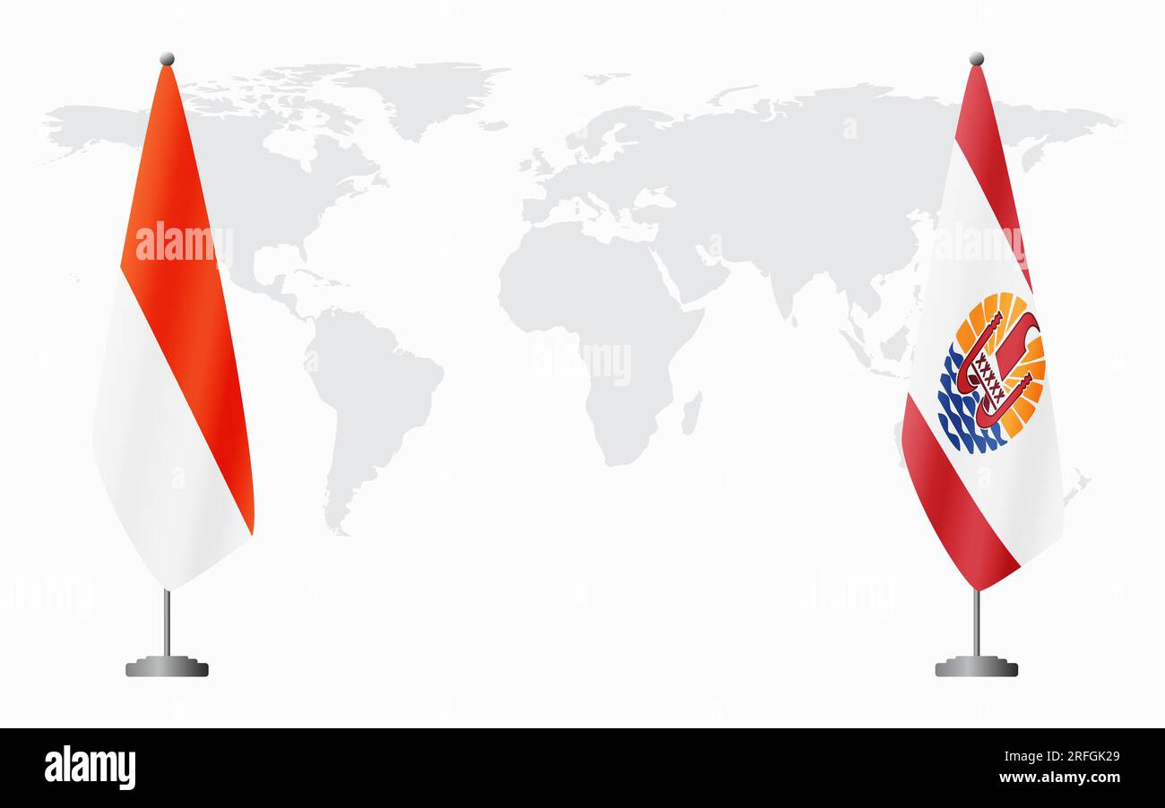 Indonesia and French Polynesia flags for official meeting against ...