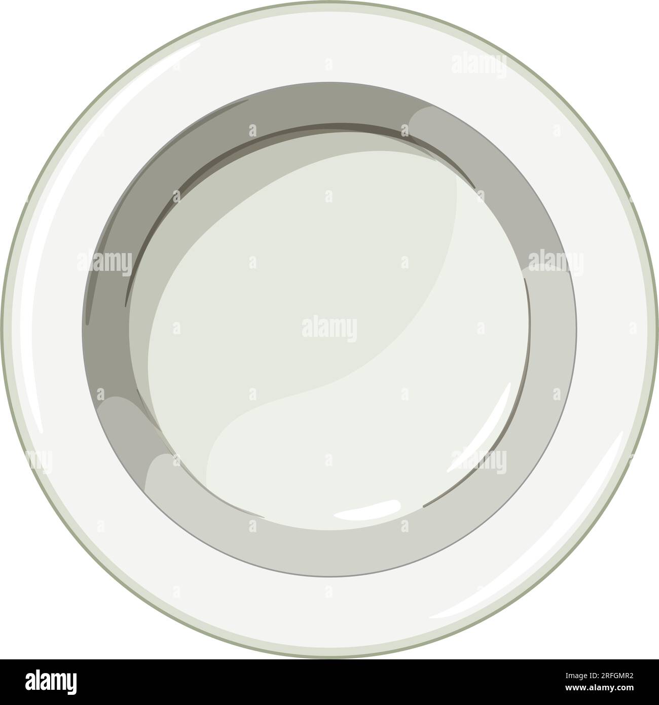 dinner plate white cartoon vector illustration Stock Vector Image & Art
