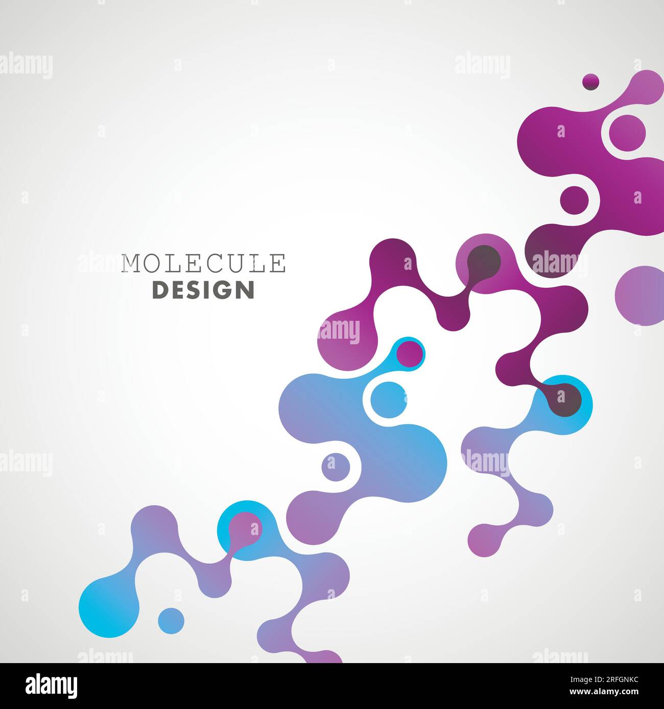Abstract blue molecules on white background. Vector logo design ...