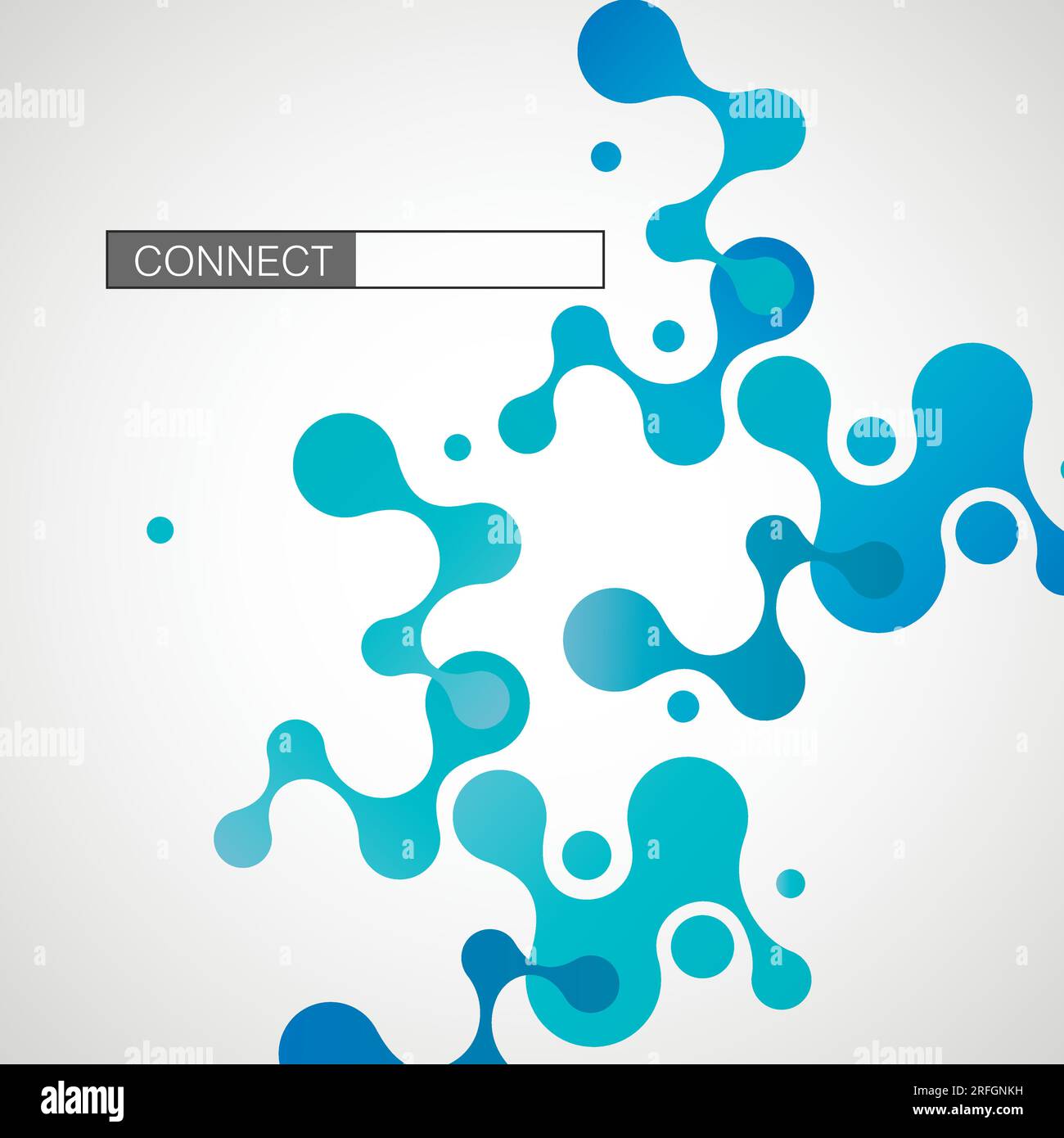 Abstract volumetric blue molecules white background. Vector logo design ...