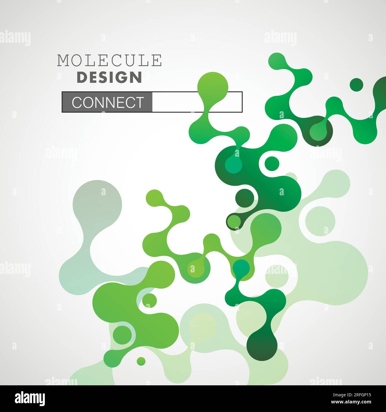 Abstract green molecules on white background. Vector logo design ...