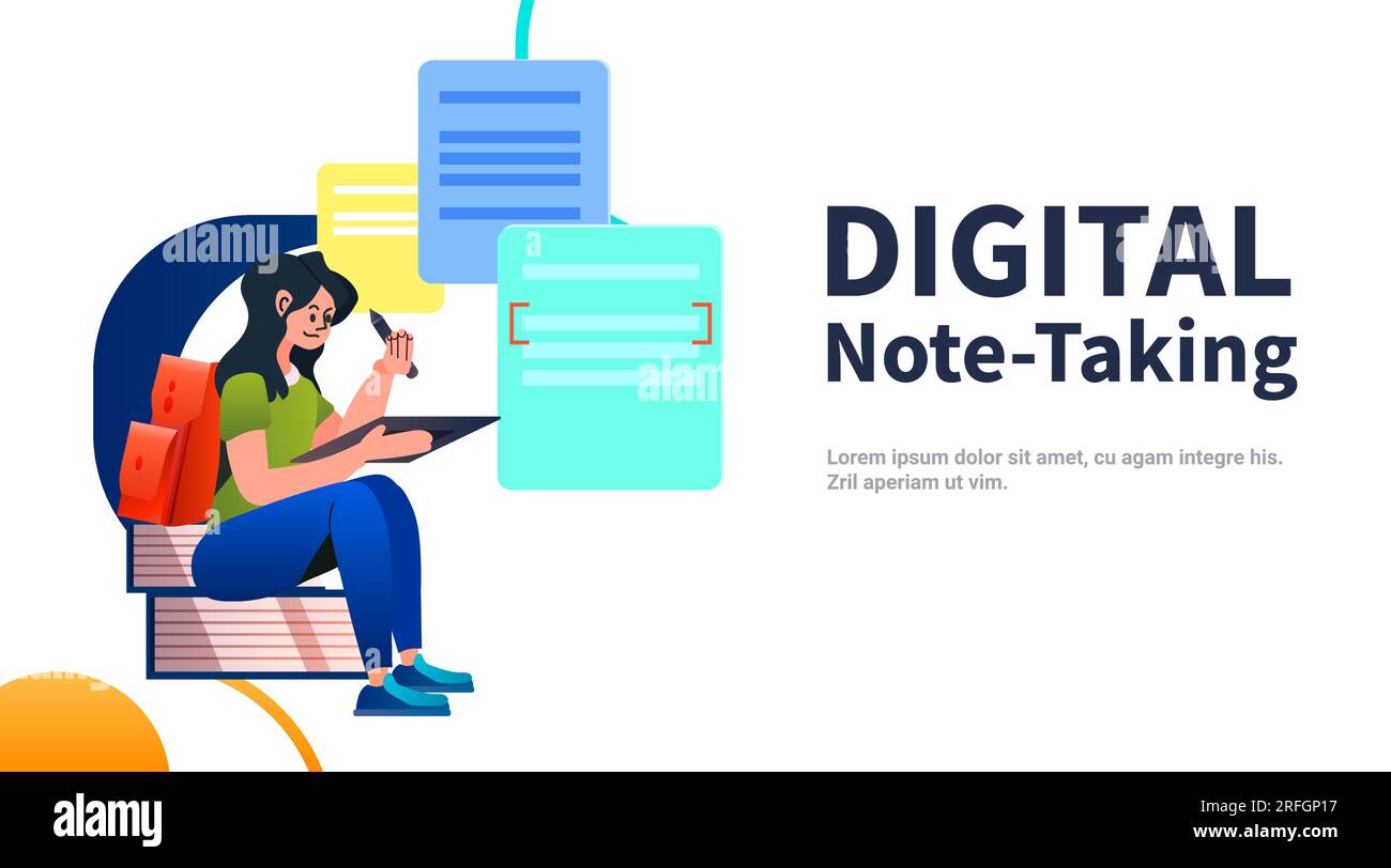 Digital note taking Stock Vector Images - Alamy