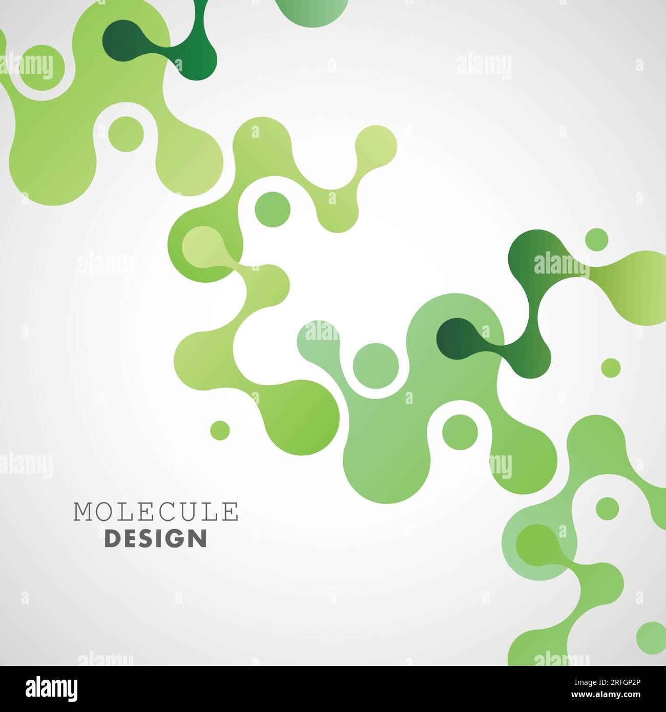Abstract green molecules on white background. Vector logo design ...