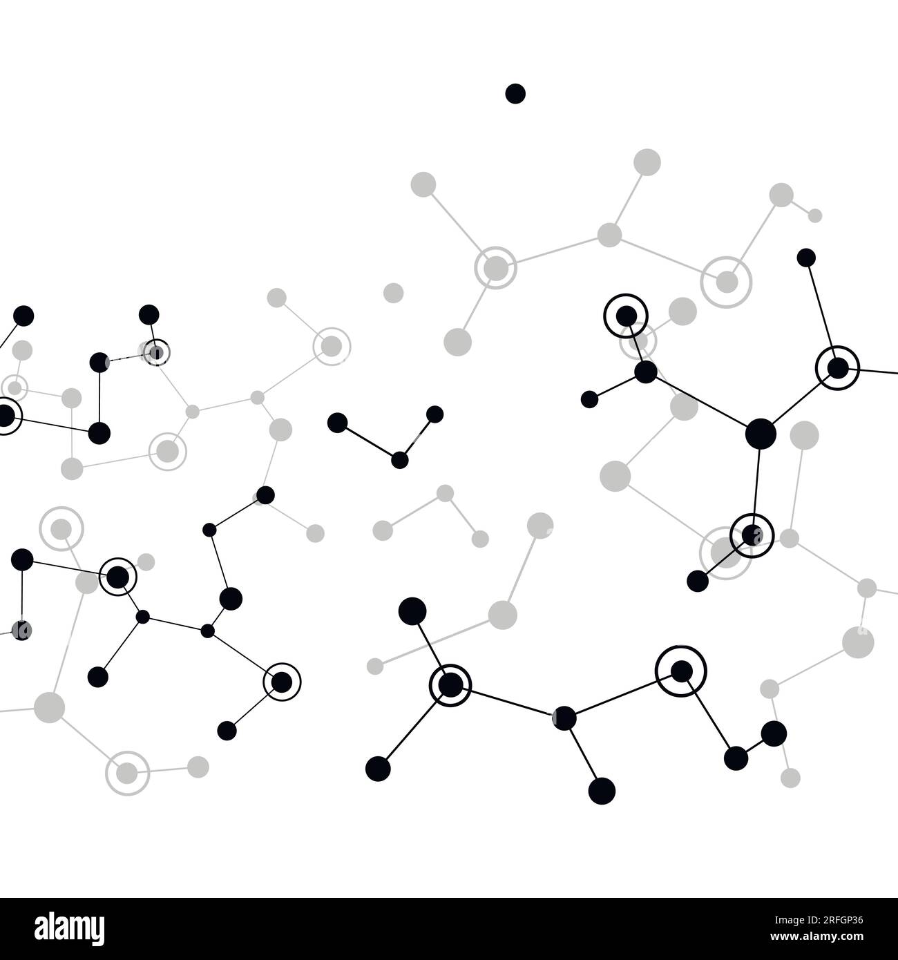 Vector black molecules with dots lines white background Stock Vector ...