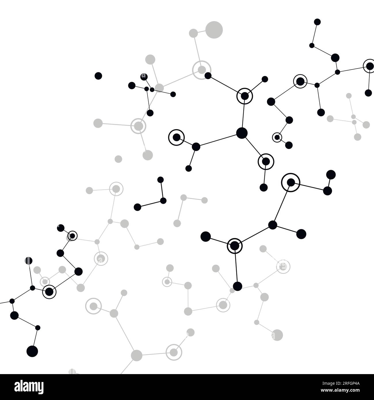 Vector black molecules with dots lines white background Stock Vector ...