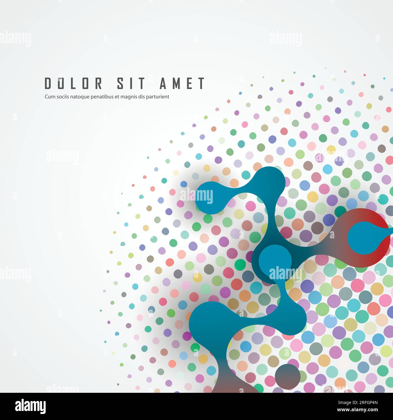 Abstract volumetric blue molecules white background. Vector logo design ...