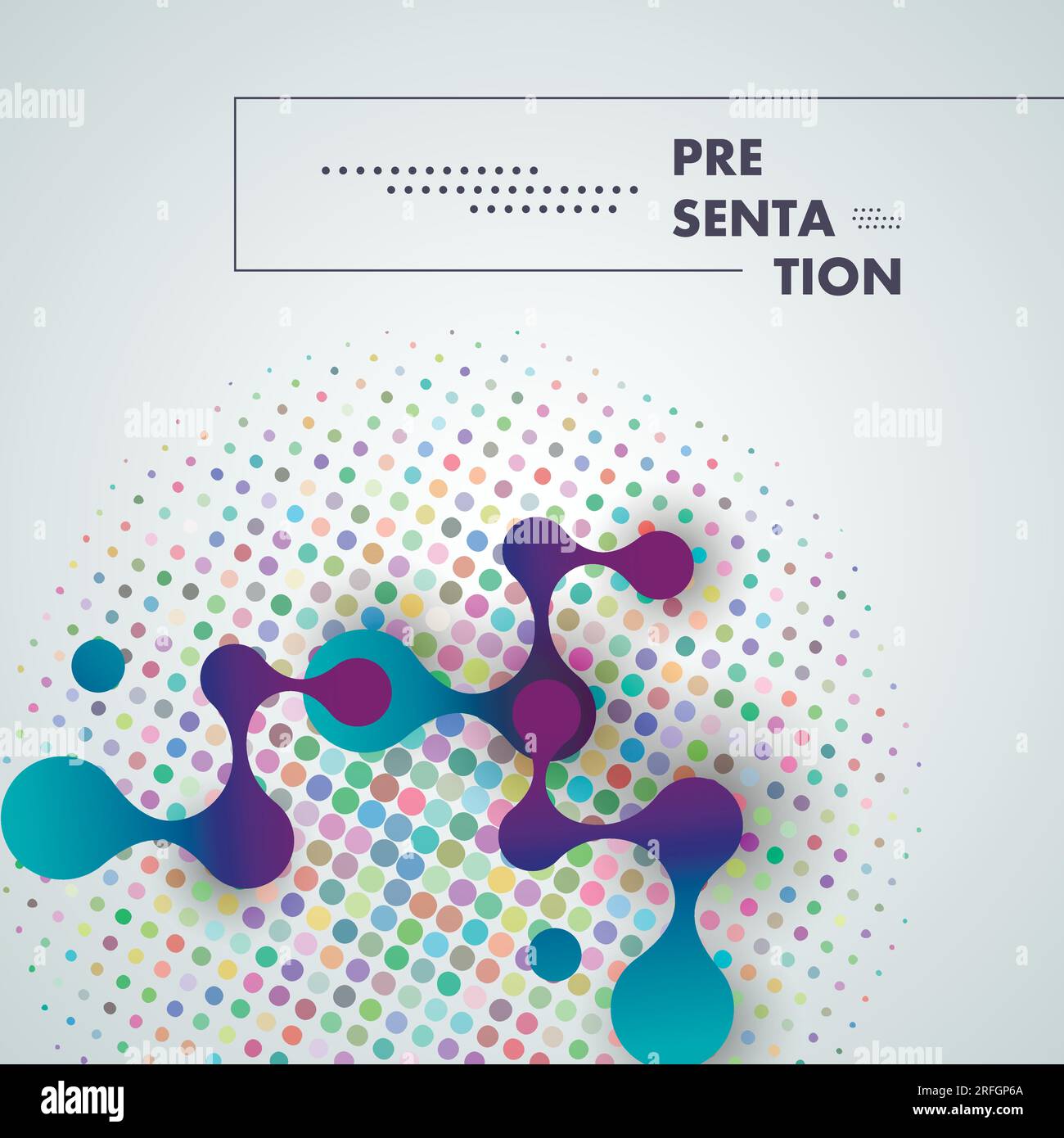 Abstract volumetric blue molecules white background. Vector logo design ...