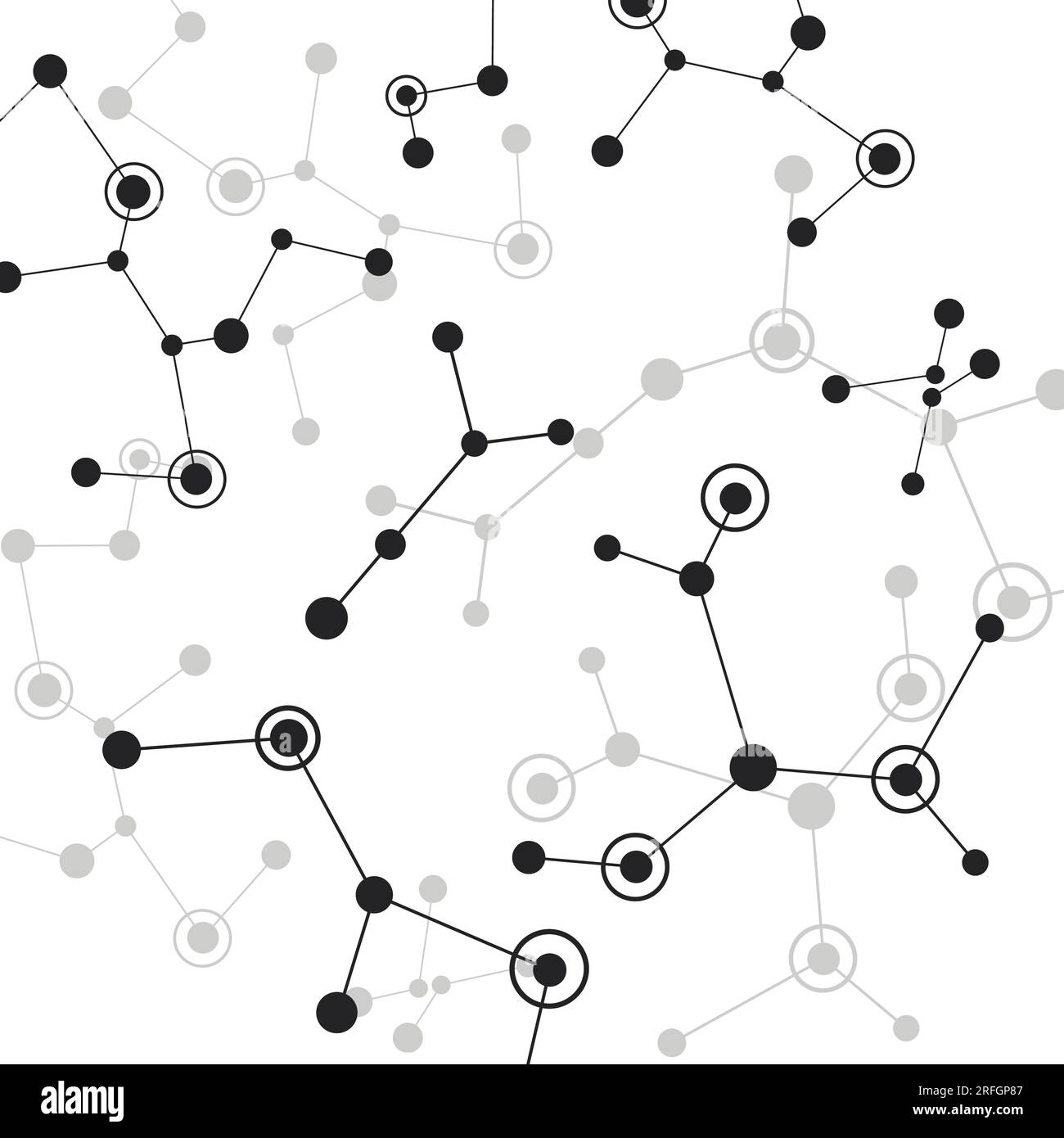 Vector black molecules with dots lines white background Stock Vector ...