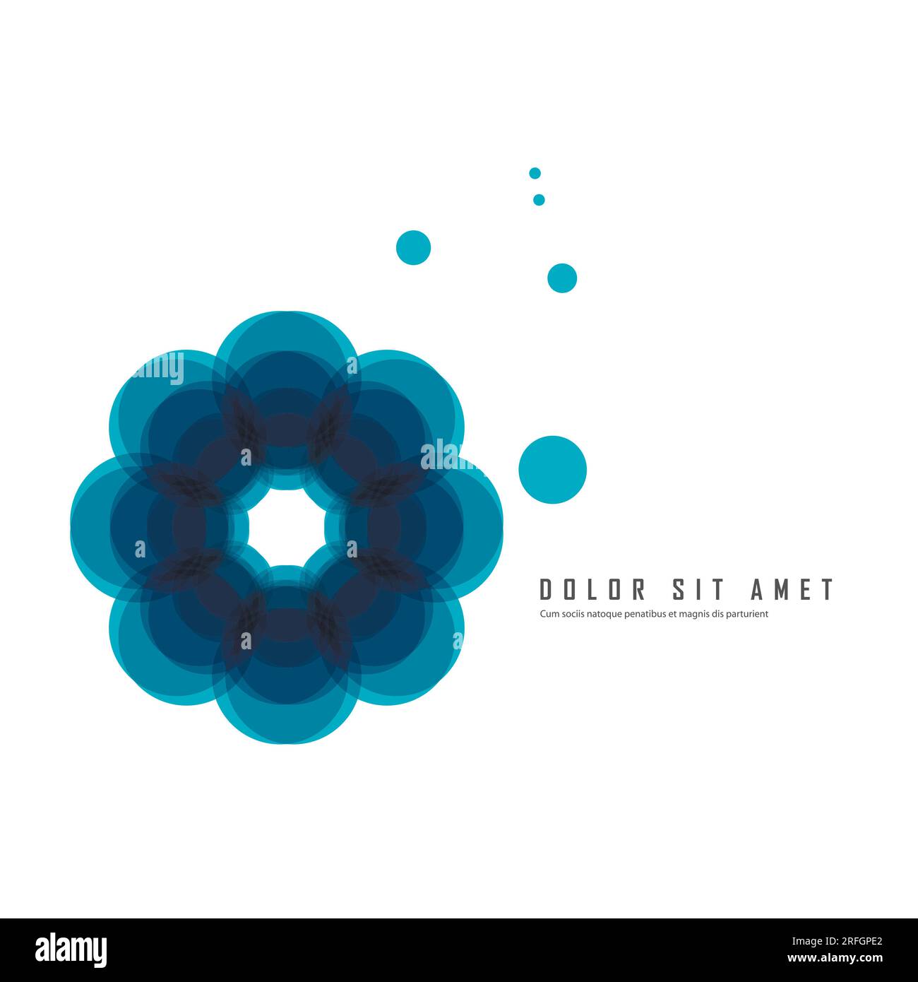 Abstract blue flower made circles white background Stock Vector Image ...