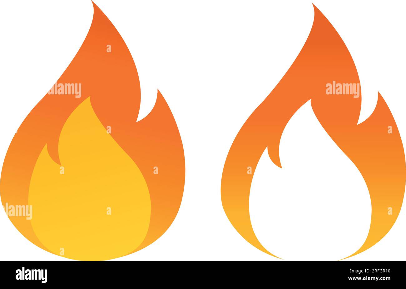 Flame icon. Fire, bonfire, burning emblem in flat design. Vector art Stock Vector