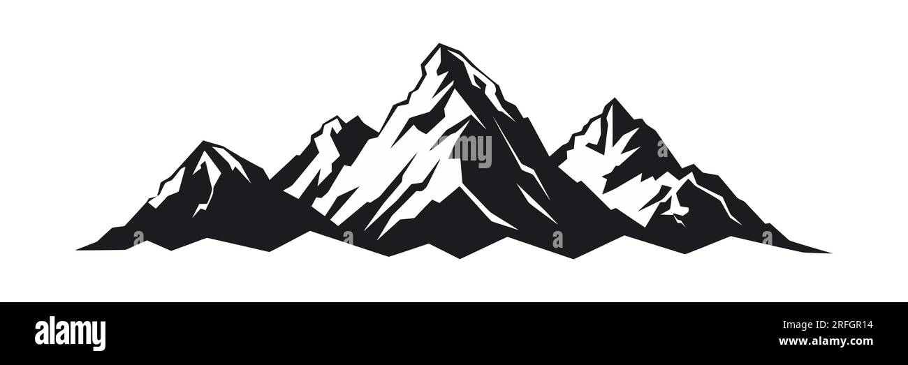 Mountain silhouette on white background. Vector illustration Stock Vector  Image & Art - Alamy