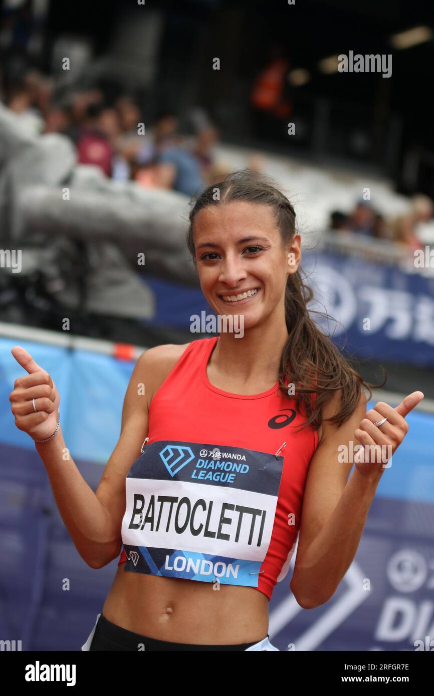 Nadia BATTOCLETTI of Italy after competing in the 5000 metres for the Women  in the Wanda Diamond League, London Stadium, Queen Elizabeth Park - London,  23rd July 2023 Stock Photo - Alamy