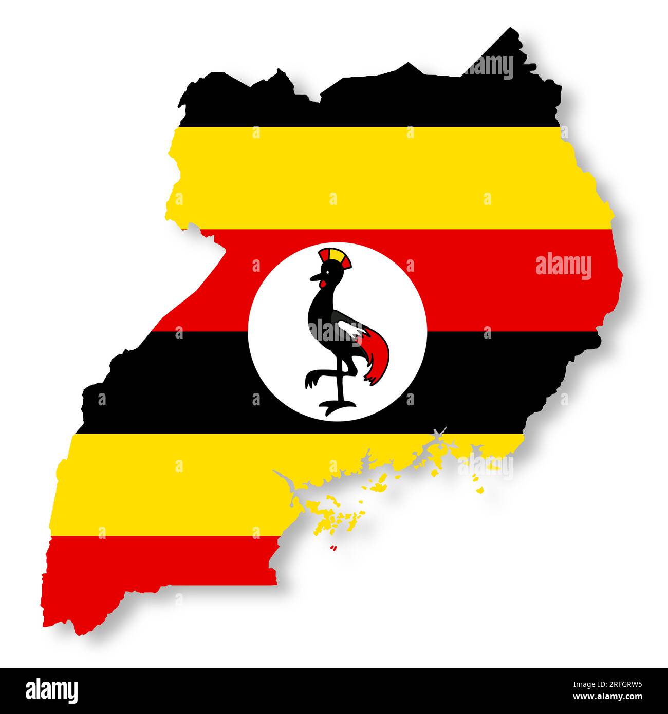 Uganda map with clipping path 3d illustration Stock Photo