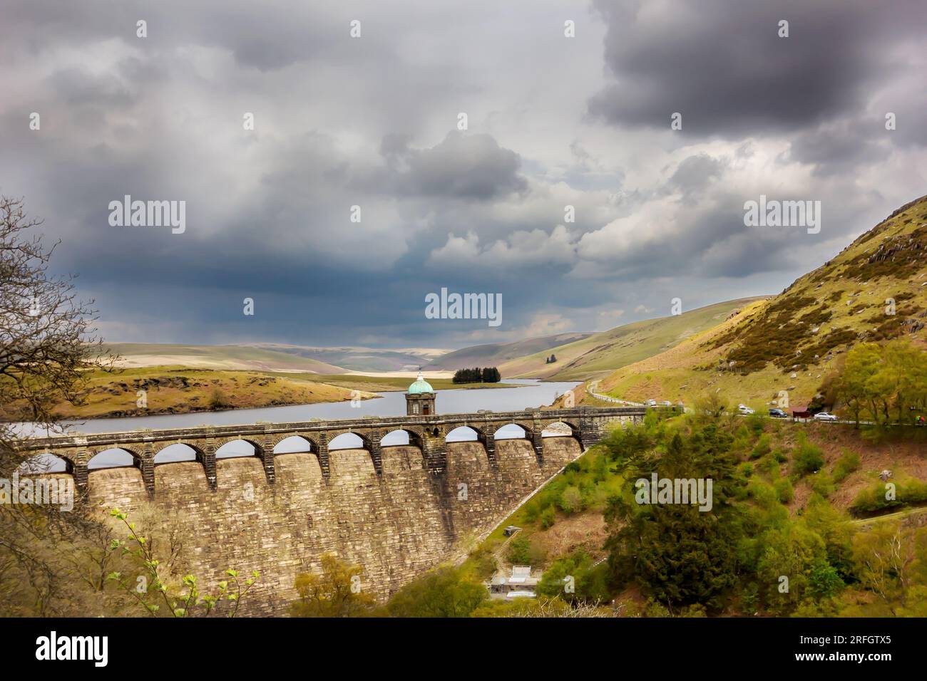 Craig-goch dam and Reservoir, Mid Wales,Powys Stock Photo