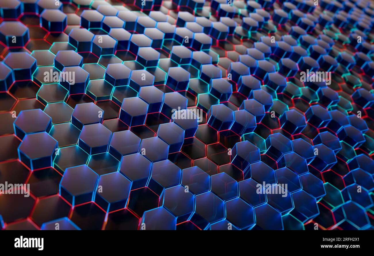Abstract 3D background with color hexagon, modern technology background ...
